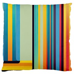 Colorful Rainbow Striped Pattern Large Cushion Case (two Sides) by Uceng