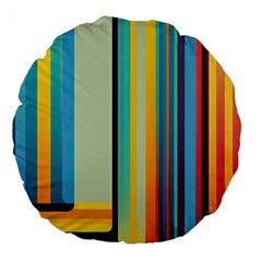 Colorful Rainbow Striped Pattern Large 18  Premium Flano Round Cushions by Uceng