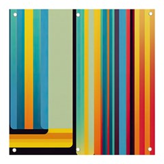 Colorful Rainbow Striped Pattern Banner And Sign 3  X 3  by Uceng