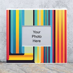 Colorful Rainbow Striped Pattern White Wall Photo Frame 5  X 7  by Uceng