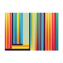 Colorful Rainbow Striped Pattern Crystal Sticker (a4) by Uceng