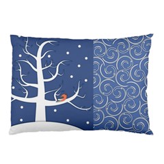 Bird Winter Bullfinch Patterns Art Pillow Case by Uceng