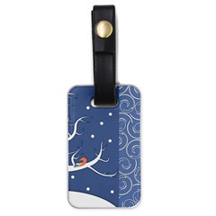 Bird Winter Bullfinch Patterns Art Luggage Tag (one Side) by Uceng