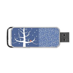 Bird Winter Bullfinch Patterns Art Portable Usb Flash (one Side) by Uceng