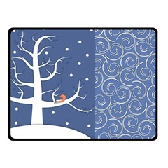 Bird Winter Bullfinch Patterns Art Fleece Blanket (small) by Uceng