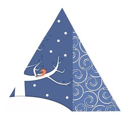 Bird Winter Bullfinch Patterns Art Wooden Puzzle Triangle by Uceng