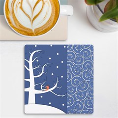 Bird Winter Bullfinch Patterns Art Uv Print Square Tile Coaster  by Uceng