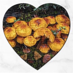 Orange Mushrooms In Patagonia Forest, Ushuaia, Argentina Jigsaw Puzzle (heart) by dflcprintsclothing