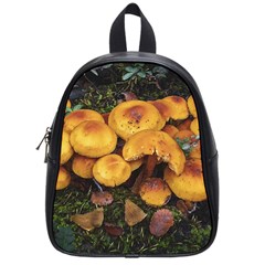 Orange Mushrooms In Patagonia Forest, Ushuaia, Argentina School Bag (small) by dflcprintsclothing