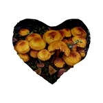 Orange Mushrooms In Patagonia Forest, Ushuaia, Argentina Standard 16  Premium Flano Heart Shape Cushions Front