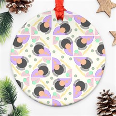 Pattern Pastel Drawing Art Ornament (round) by Uceng