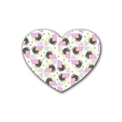 Pattern Pastel Drawing Art Rubber Coaster (heart) by Uceng