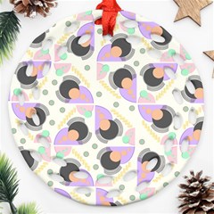 Pattern Pastel Drawing Art Ornament (round Filigree) by Uceng