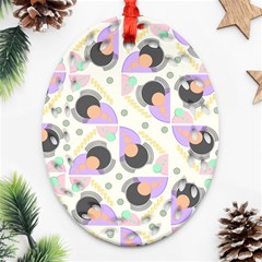 Pattern Pastel Drawing Art Ornament (oval Filigree) by Uceng