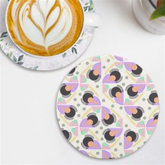 Pattern Pastel Drawing Art Uv Print Round Tile Coaster by Uceng