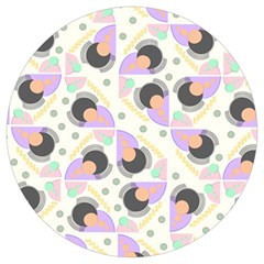 Pattern Pastel Drawing Art Round Trivet by Uceng