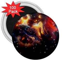 Nebula Galaxy Stars Astronomy 3  Magnets (100 Pack) by Uceng