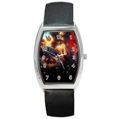 Nebula Galaxy Stars Astronomy Barrel Style Metal Watch by Uceng