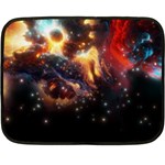 Nebula Galaxy Stars Astronomy One Side Fleece Blanket (Mini) 35 x27  Blanket