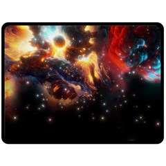 Nebula Galaxy Stars Astronomy One Side Fleece Blanket (large) by Uceng