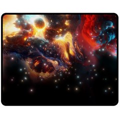 Nebula Galaxy Stars Astronomy One Side Fleece Blanket (medium) by Uceng