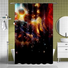 Nebula Galaxy Stars Astronomy Shower Curtain 48  X 72  (small)  by Uceng