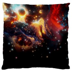 Nebula Galaxy Stars Astronomy Standard Premium Plush Fleece Cushion Case (two Sides) by Uceng