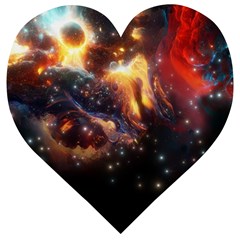 Nebula Galaxy Stars Astronomy Wooden Puzzle Heart by Uceng