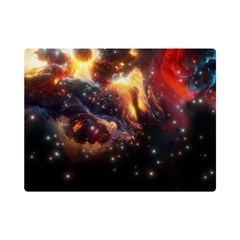 Nebula Galaxy Stars Astronomy One Side Premium Plush Fleece Blanket (mini) by Uceng