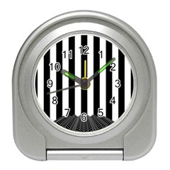 Illustration Stripes Geometric Pattern Travel Alarm Clock by Uceng