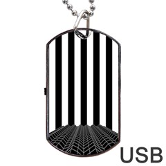 Illustration Stripes Geometric Pattern Dog Tag Usb Flash (one Side) by Uceng