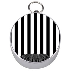 Illustration Stripes Geometric Pattern Silver Compasses by Uceng