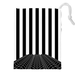 Illustration Stripes Geometric Pattern Drawstring Pouch (4xl) by Uceng