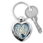 Flower Flora Decoration Pattern Key Chain (Heart) Front