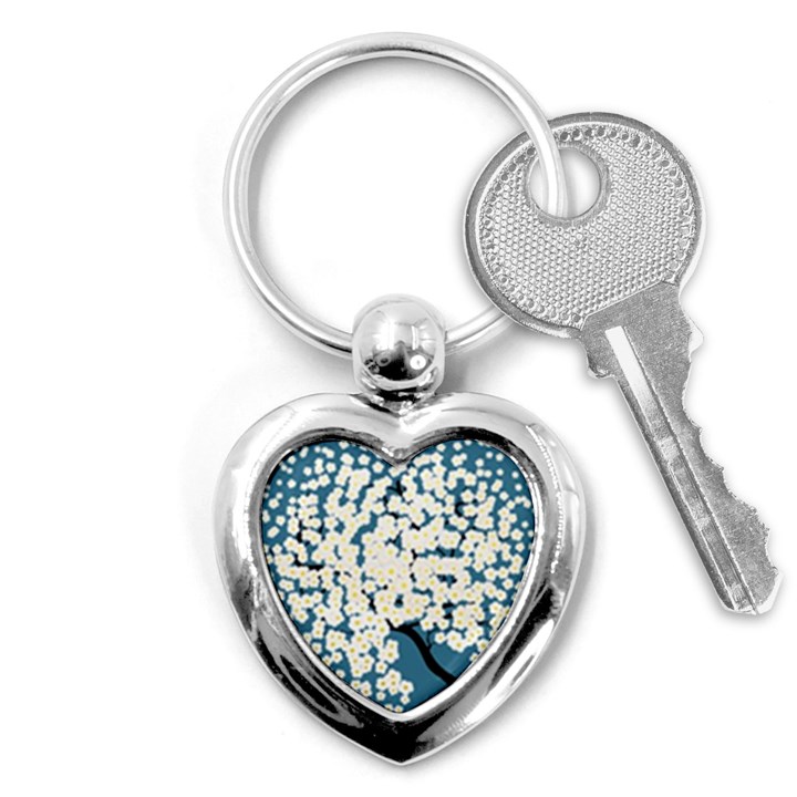 Flower Flora Decoration Pattern Key Chain (Heart)