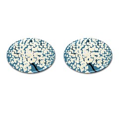 Flower Flora Decoration Pattern Cufflinks (oval)