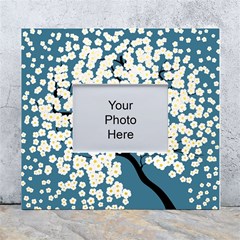 Flower Flora Decoration Pattern White Wall Photo Frame 5  X 7 