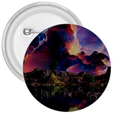 Lake Galaxy Stars Science Fiction 3  Buttons by Uceng