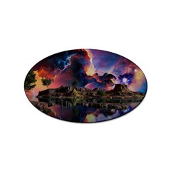 Lake Galaxy Stars Science Fiction Sticker (oval) by Uceng