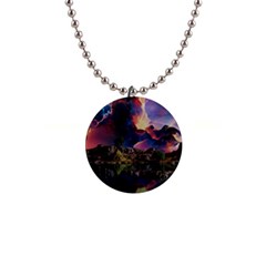 Lake Galaxy Stars Science Fiction 1  Button Necklace by Uceng