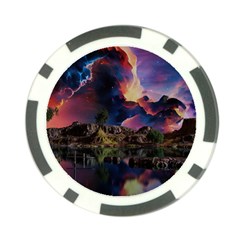 Lake Galaxy Stars Science Fiction Poker Chip Card Guard by Uceng