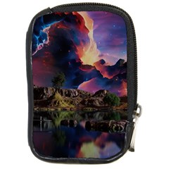 Lake Galaxy Stars Science Fiction Compact Camera Leather Case by Uceng