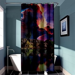 Lake Galaxy Stars Science Fiction Shower Curtain 36  X 72  (stall)  by Uceng