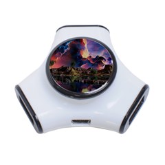 Lake Galaxy Stars Science Fiction 3-port Usb Hub by Uceng