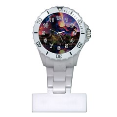 Lake Galaxy Stars Science Fiction Plastic Nurses Watch by Uceng