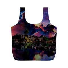 Lake Galaxy Stars Science Fiction Full Print Recycle Bag (m) by Uceng