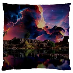 Lake Galaxy Stars Science Fiction Standard Premium Plush Fleece Cushion Case (two Sides) by Uceng