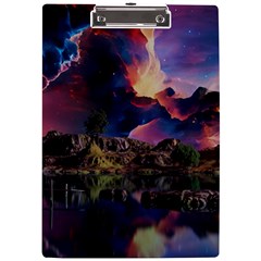 Lake Galaxy Stars Science Fiction A4 Acrylic Clipboard by Uceng