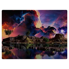 Lake Galaxy Stars Science Fiction One Side Premium Plush Fleece Blanket (extra Small)