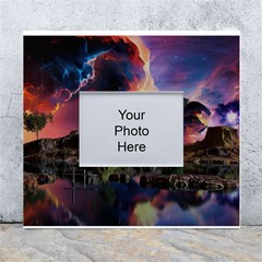 Lake Galaxy Stars Science Fiction White Wall Photo Frame 5  X 7 